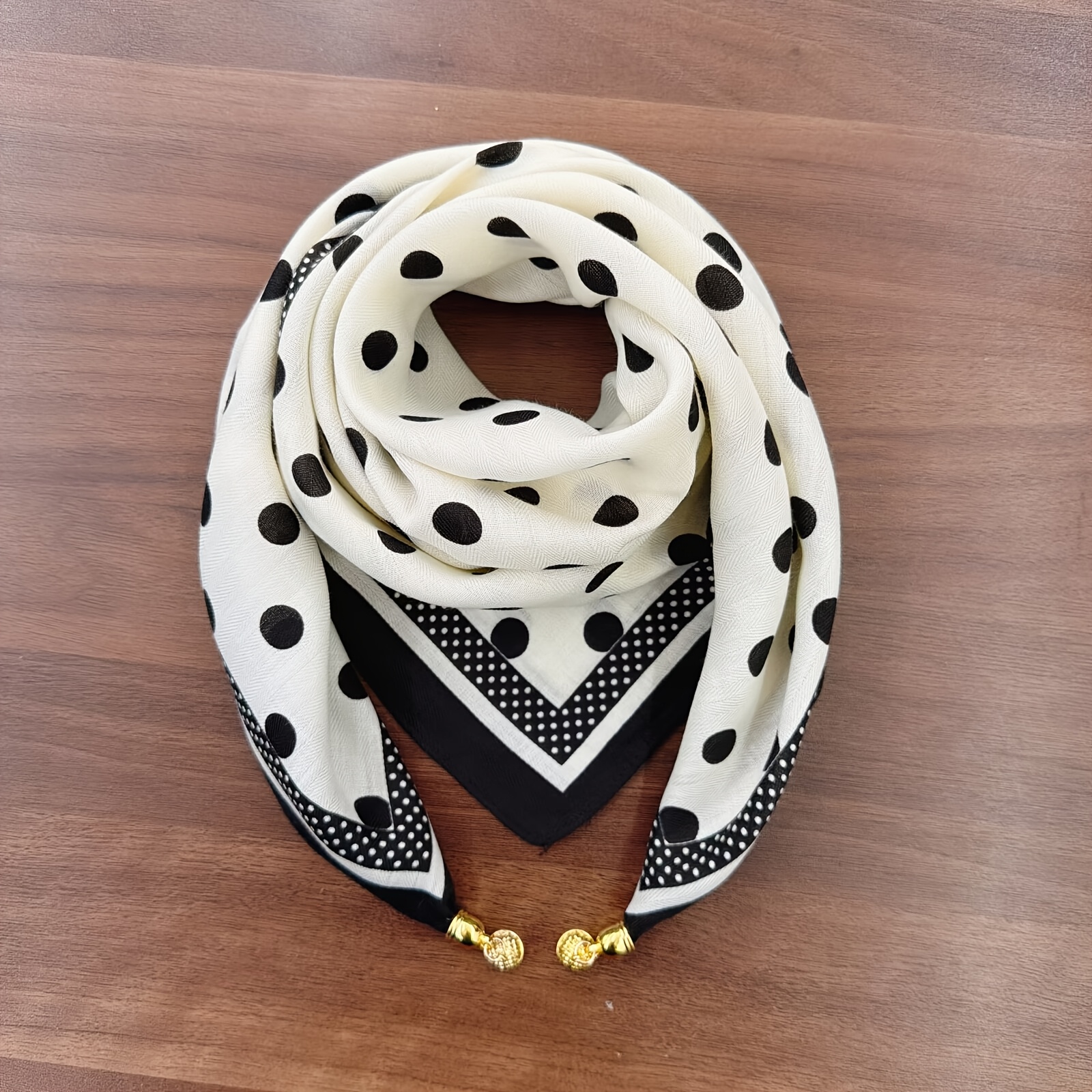 TEMU Fashion Scarf, Polka Dot Square Scarf, Neck Scarf, Scarf