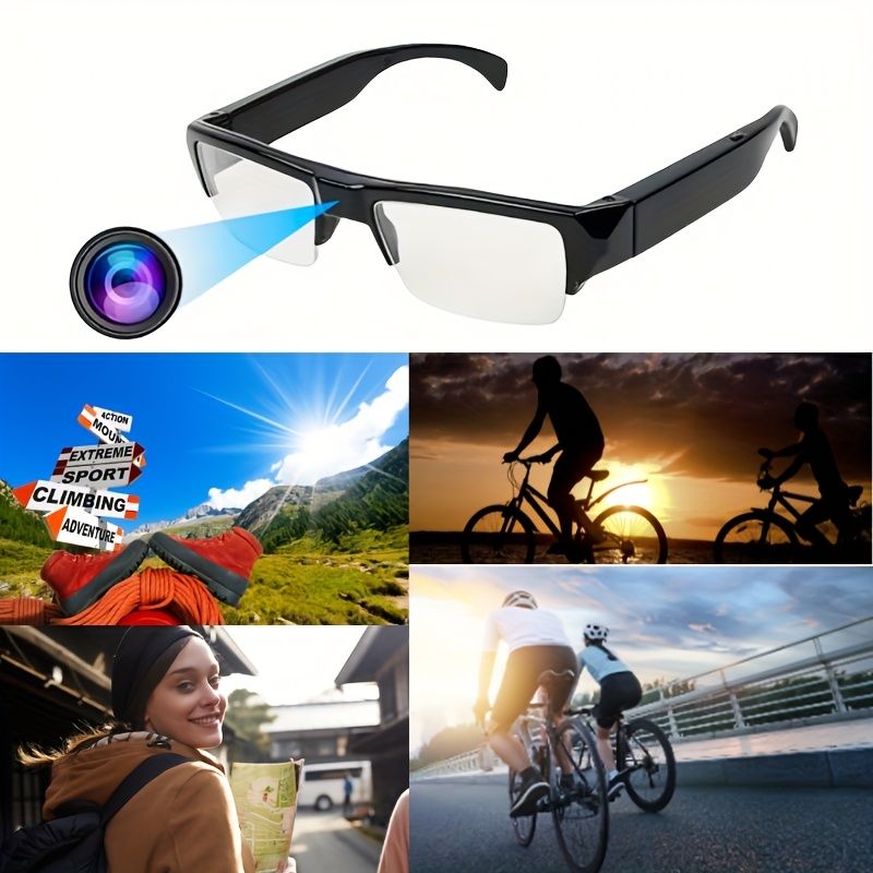 [1080HD Smart Glasses] 1080HD Smart Glasses | 64GB Storage, Lightweight Body Camera for Cycling, Motorcycle, Car & Fishing, Anti-Glare Lenses, Adjustable Head Strap, High Quality Design, Outdoor Recording, Sleek Glossy Finish, Durable Construction