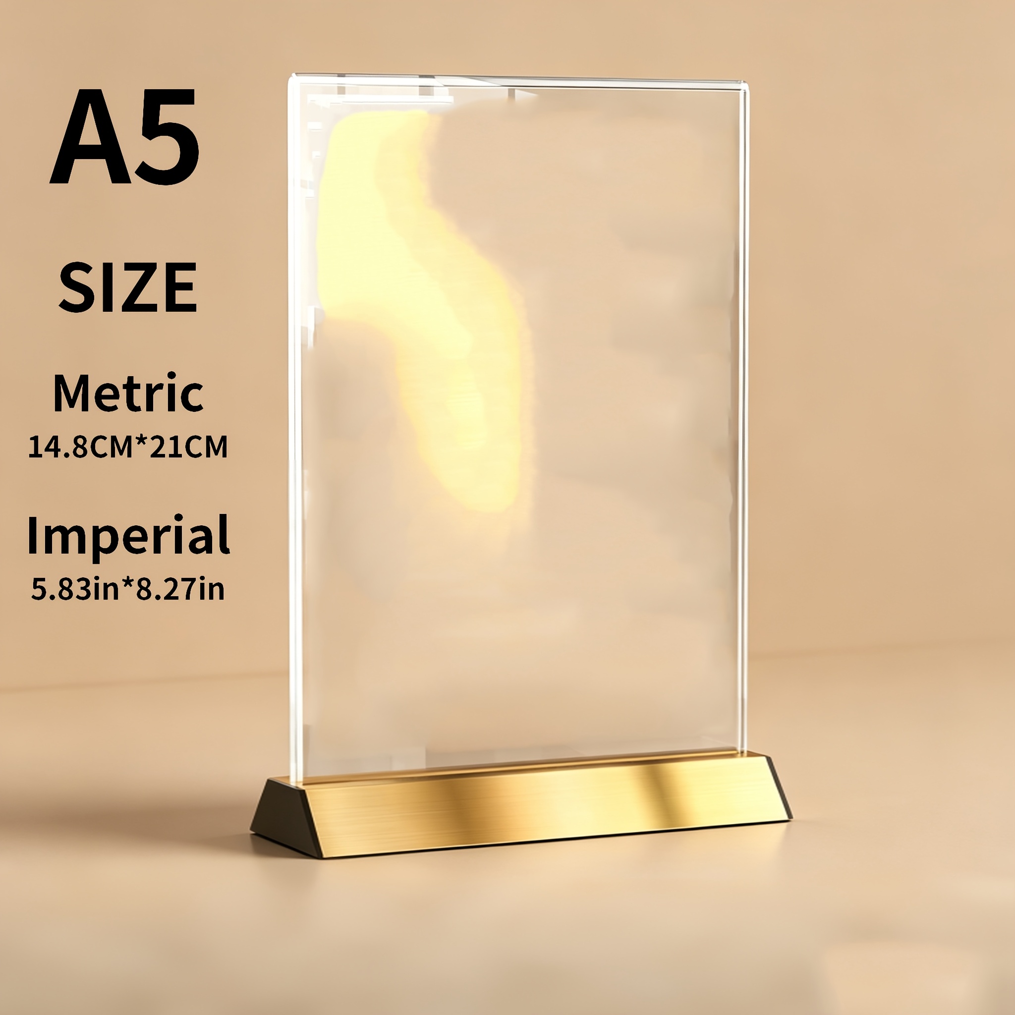 TEMU Premium Aluminum Display Stand, A5 Clear Reusable Table Menu Holder, Double-sided Sign Stand For Restaurants, Offices, Exhibitions, Weddings,