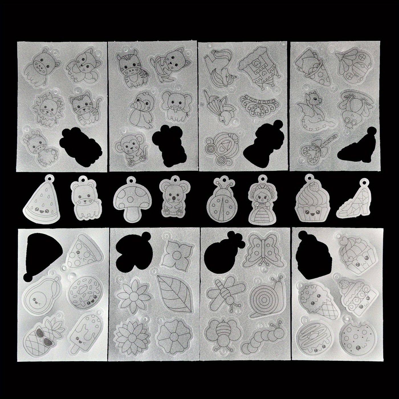 Image of Jewelry Making Kit Rs023 No Cutting, Drilling Or Coloring Required Heat Shrink Sheets Diy Craft Materials Set Accessories Jewellery Earrings
