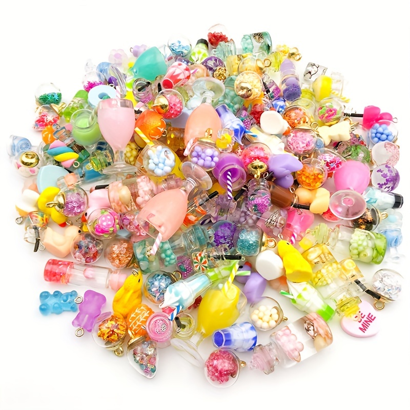 

10/20/30pcs Mixed Charms Transparent Glass Charms For Jewelry Making Supplies, For Diy Necklace Bracelet Earring Making