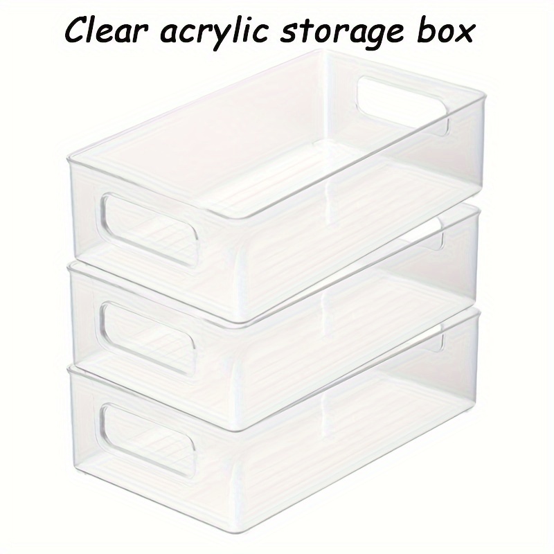 

3-piece Clear Acrylic Storage Bins - Stackable & Portable Drawers For Jewelry, Cosmetics, Crafts - Multi-functional Organizer Boxes (10.11" X 6.7")