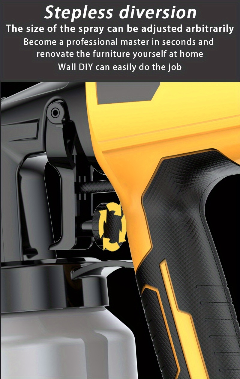 2025 Nieuw Model Verfspuitpistool - Accu-aangedreven Hogedrukspuit met Makkelijk Schoonmaaksysteem, voor Binnen- en Buitenmuren & Houten Oppervlakken, DIY Verfproject (Accu-aangedreven, Geen Compressor Nodig) - Kerstcadeau