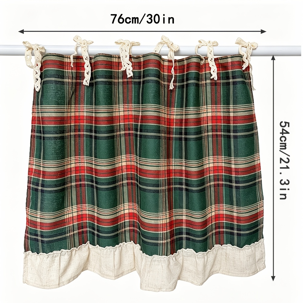 TEMU 1 rideau de fenêtre de Noël, à , foulard de décoration de cuisine, rideau occultant, lavable en machine