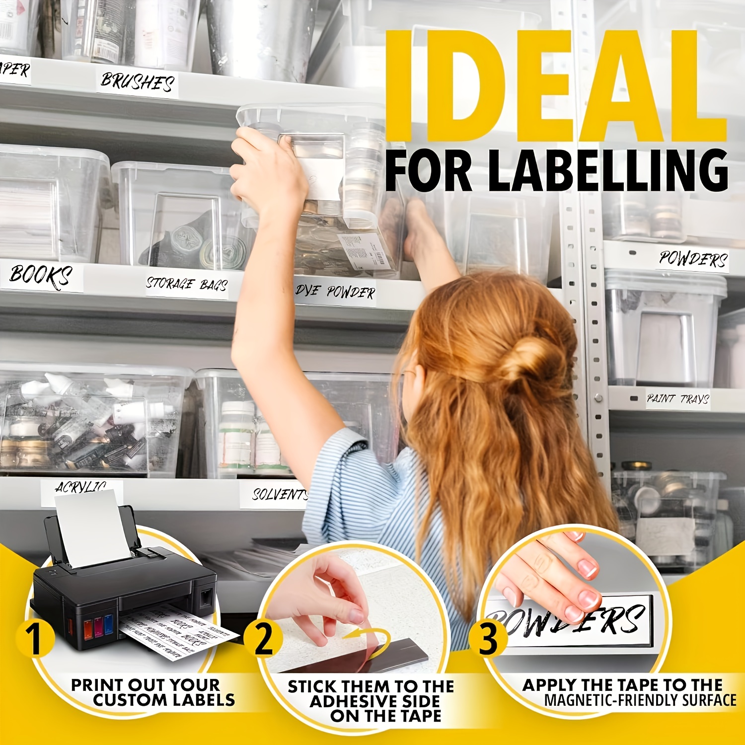 Strong Adhesive Magnetic Tape Roll - 3.3ft, 2/5'' Wide, Multiple Thicknesses (1mm/1.5mm/2mm), Ideal for Crafts, Whiteboards & Fridge Organization