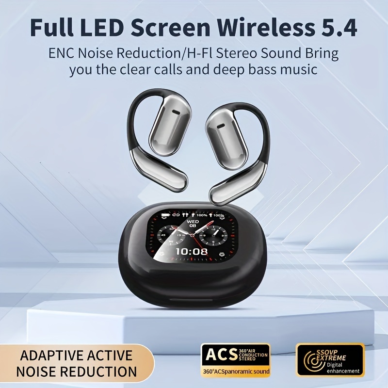 

2024, Wireless Ear - Wireless 5.4 Earphones Lcd Display - , Ips For -free Calls & , , For &