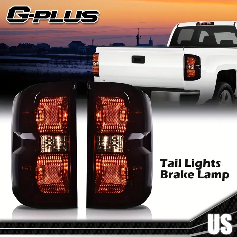 Pair Of Red Tail Light Assemblies For 2014-2018 GMC Sierra 1500/2500/3500 HD (Excl. Dually) By Liugou74