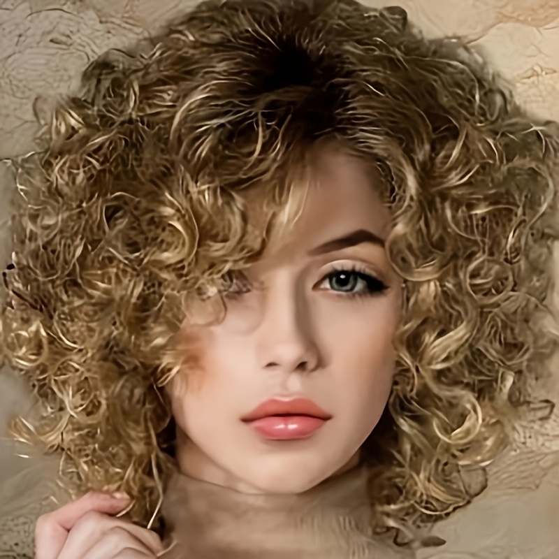 

Women's Wig 130% Density, Curly Bob - Net Cap, For & Parties