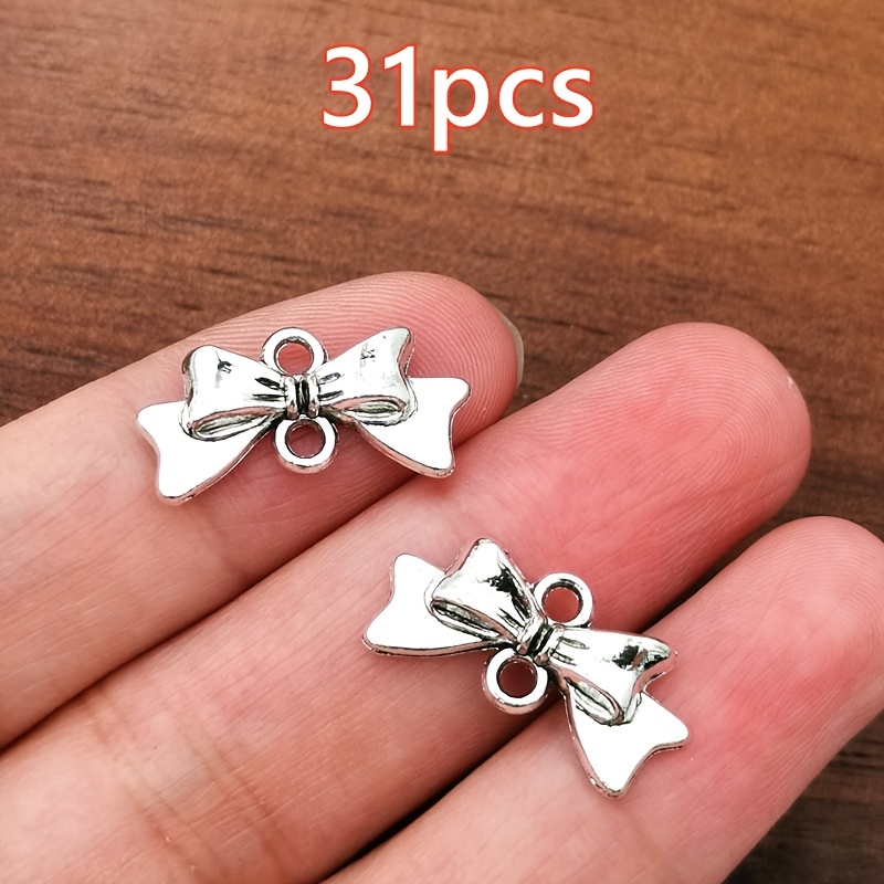 TEMU 31pcs Bow Charm Pendant, Women's Fashion Pendant, Handmade Necklace Earrings Bracelet Additions, Bohemian Style Jewelry Components, Jewelry