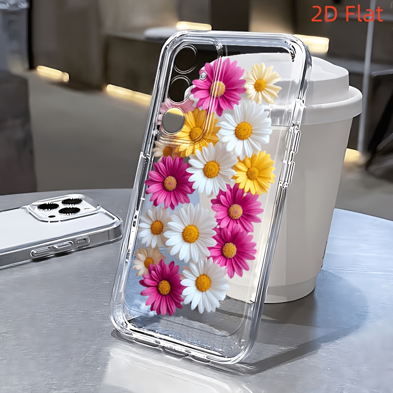 TEMU Phone Case: 2d Flat Colorful Daisy Phone Case, Suitable For Galaxy A02 A03s A04 A05s A06 A13 A14 A15 A16 5g A21s A22 A23 A24 A25 A32 A34 A35 A50