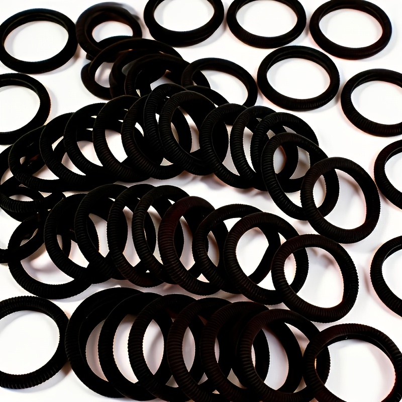 107pcs Medium Black Women's Hair Ring, High Elastic Seamless