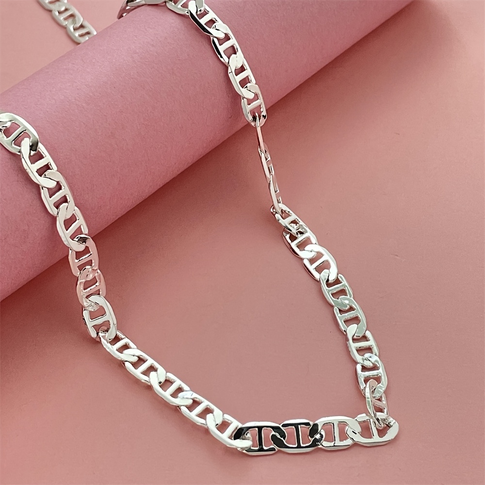

Elegant 925 Sterling Silver Plated Z Chain Necklace And Bracelet - Perfect Gift For Men And Women, 1pc, Z Chain Necklace