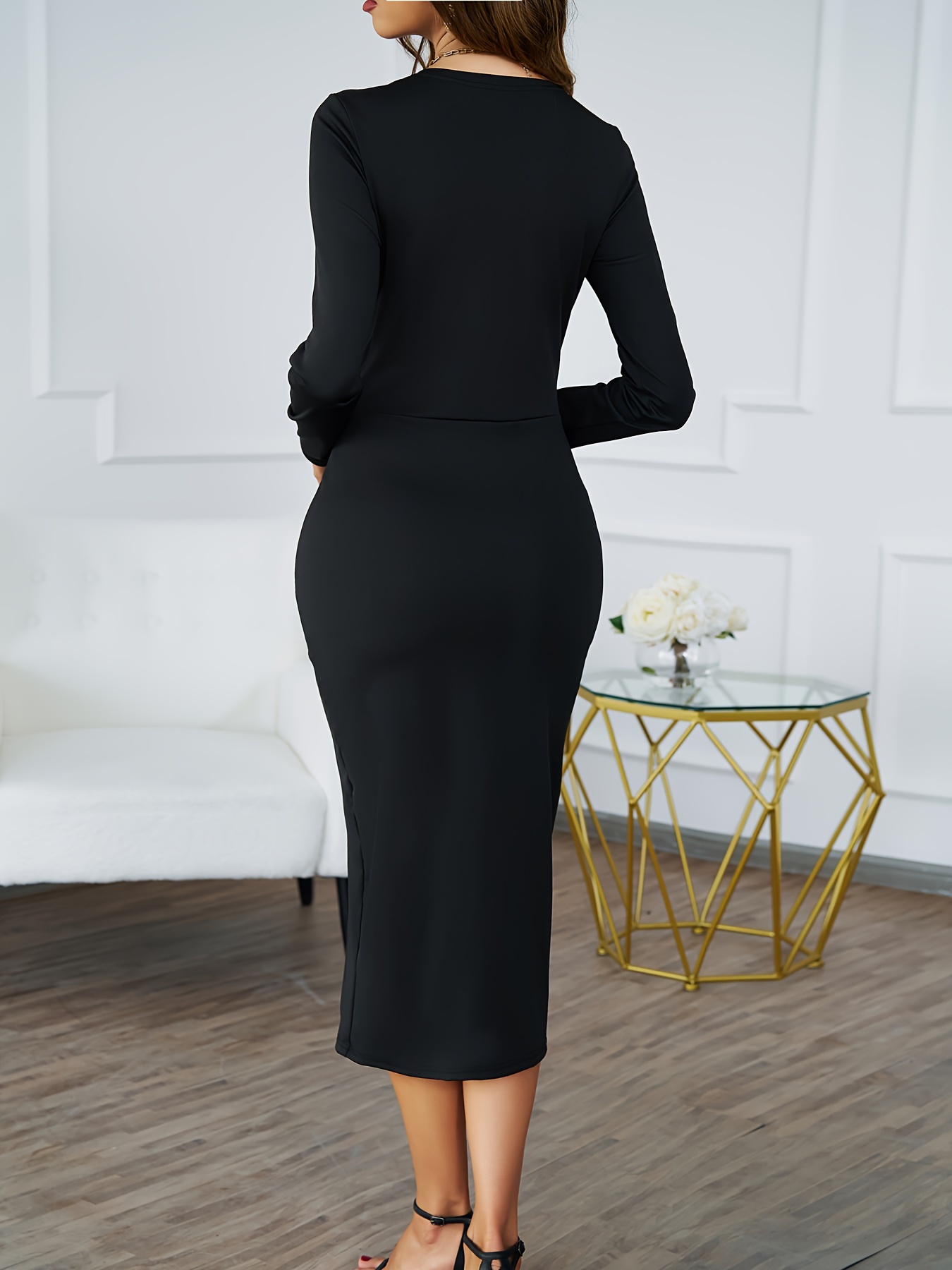 sparkle bodycon mini dress Elegant Jewel Knitted Button White Bodycon Dress Long Sleeves Wedding