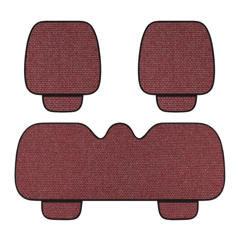 TEMU 3pcs Set: 2 Front Base Cushions   1 Rear Long Cushion, Universal Car Seat Cushions, Comfortable, Skin-friendly, And Body-hugging, Suitable For