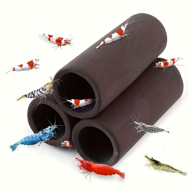 

1pc & Shrimp Hideaway - Ideal Habitat For Small Aquatic , Triple-hole Ceramic Tube Breeding Nest, Aquarium Decor