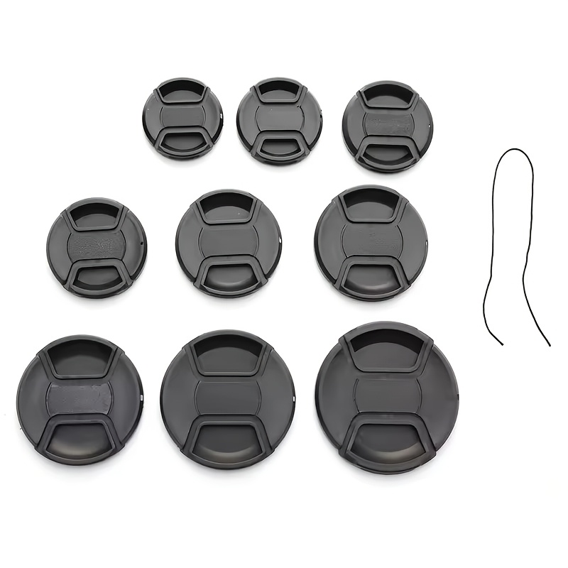 E-shop Ein Satz von 9 49mm 52mm 55mm 58mm 62mm 67mm 72mm 77mm 82mm Kamera-Objektivdeckel mit Mittelzange und Anti-Verlustschnur für Canon Nikon für for