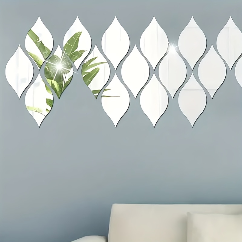 10pcs retro acrylic falling   wall stickers 3d self   oval   tile stickers suitable for living room bathroom home office vertical   glass surface no electricity required details 6