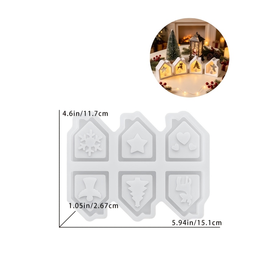 TEMU Moule en silicone résine 1pc Noël 6-Pack Moule de décoration de maison Adapté à la fabrication de bougies en plâtre goutte à goutte Produits