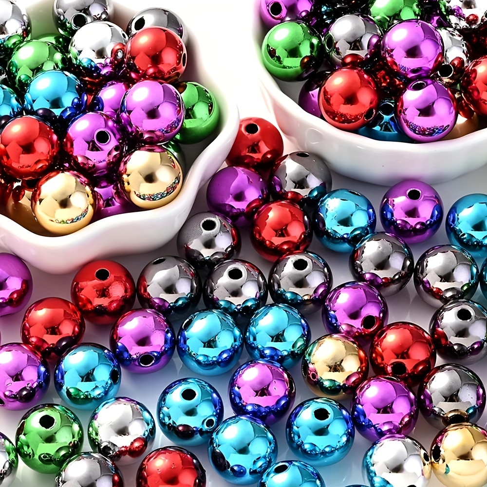 

A Set Of 10 In Various Colors, Each With A 14mm Diameter And A Wide Hole, Suitable For Making Diy Bracelets, Necklaces, , And Jewelry Accessories.