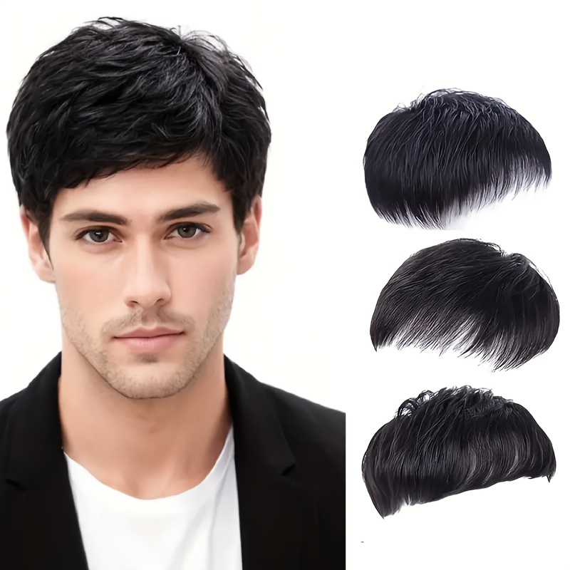 

Men's Invisible Hair Topper - Short Straight Synthetic Fiber, For Thinning & Coverage, High-temperature Resistant, Fit, Invisible Wig, Synthetic Fiber, Coverage