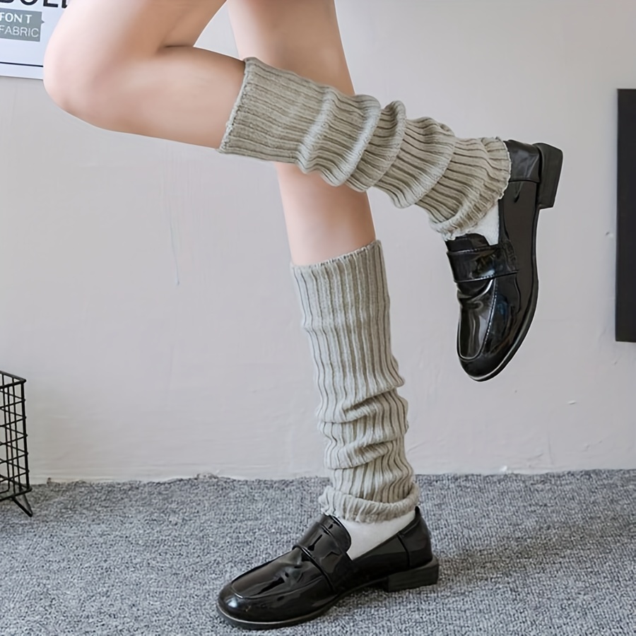 pairs street style knit leg warmers socks fall Temu