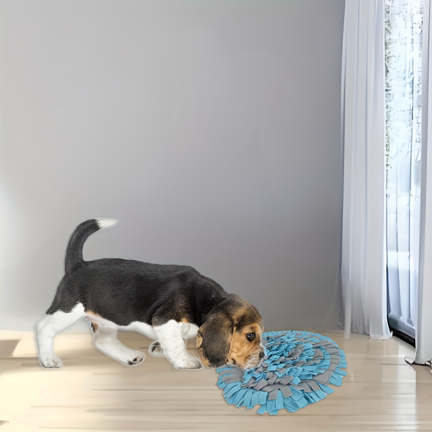 

Tapis de Snuffle Rond Interactif pour Chiens - Jouet Puzzle en Polyester pour du Nez, avec Capacités d'Entraînement au Parfum, Idéal pour le Jeu en Intérieur, Jouet Interactif pour Chiens