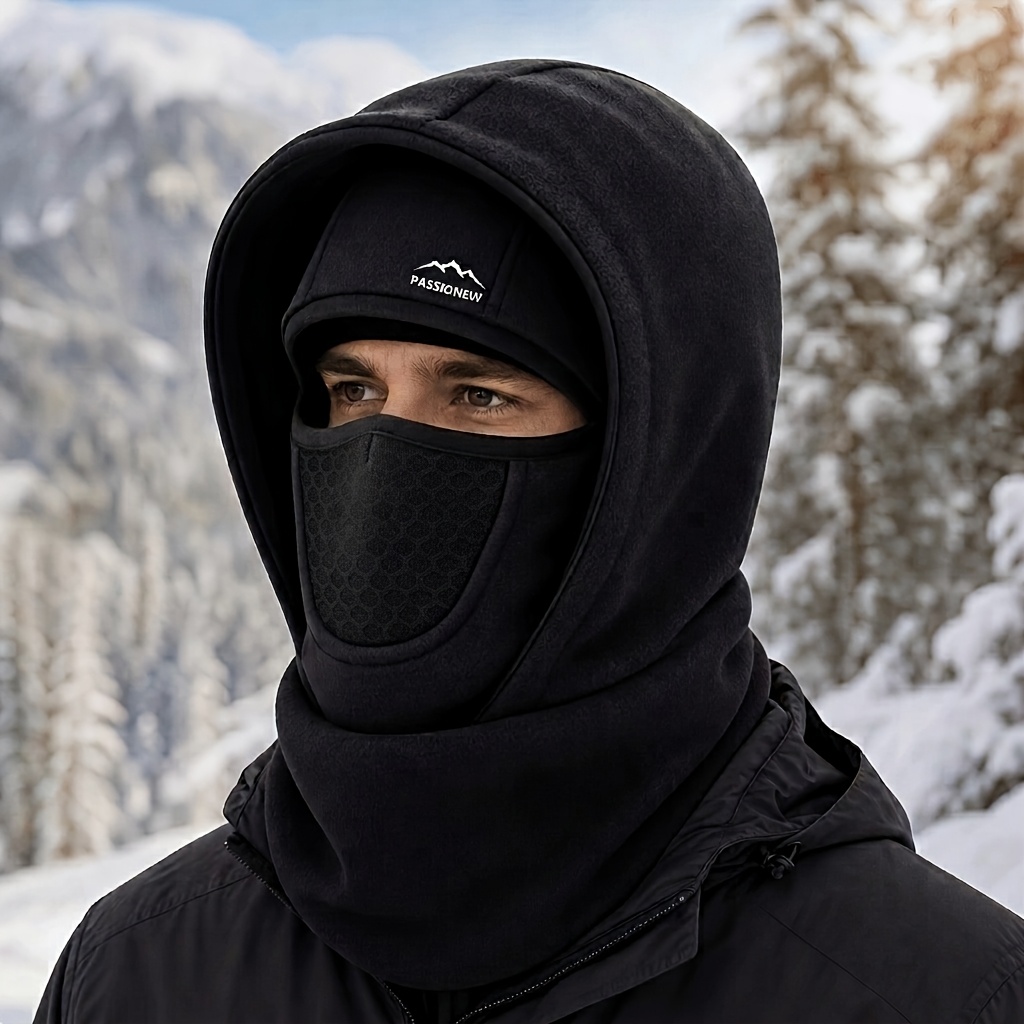 TEMU 1pc, Men's Winter Brimless Warm Fleece Hat, Outdoor Sports Windproof