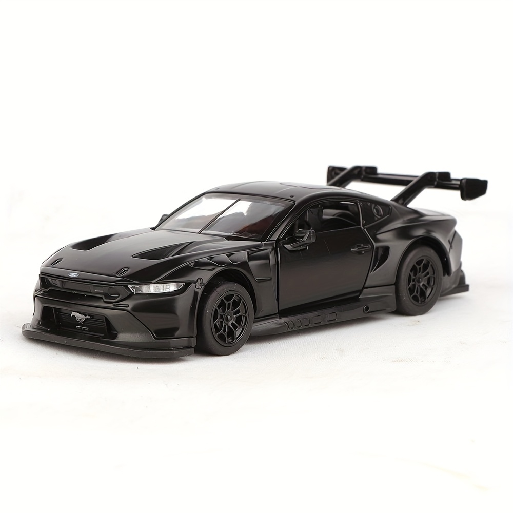 Image of 1: 43 For Ford Mustang (2024) Simulation Alloy Car Model With Retractable Doors, Children's Toy Car Ornaments, Sliding Car Model, Boys' Toy, Birthday Gift