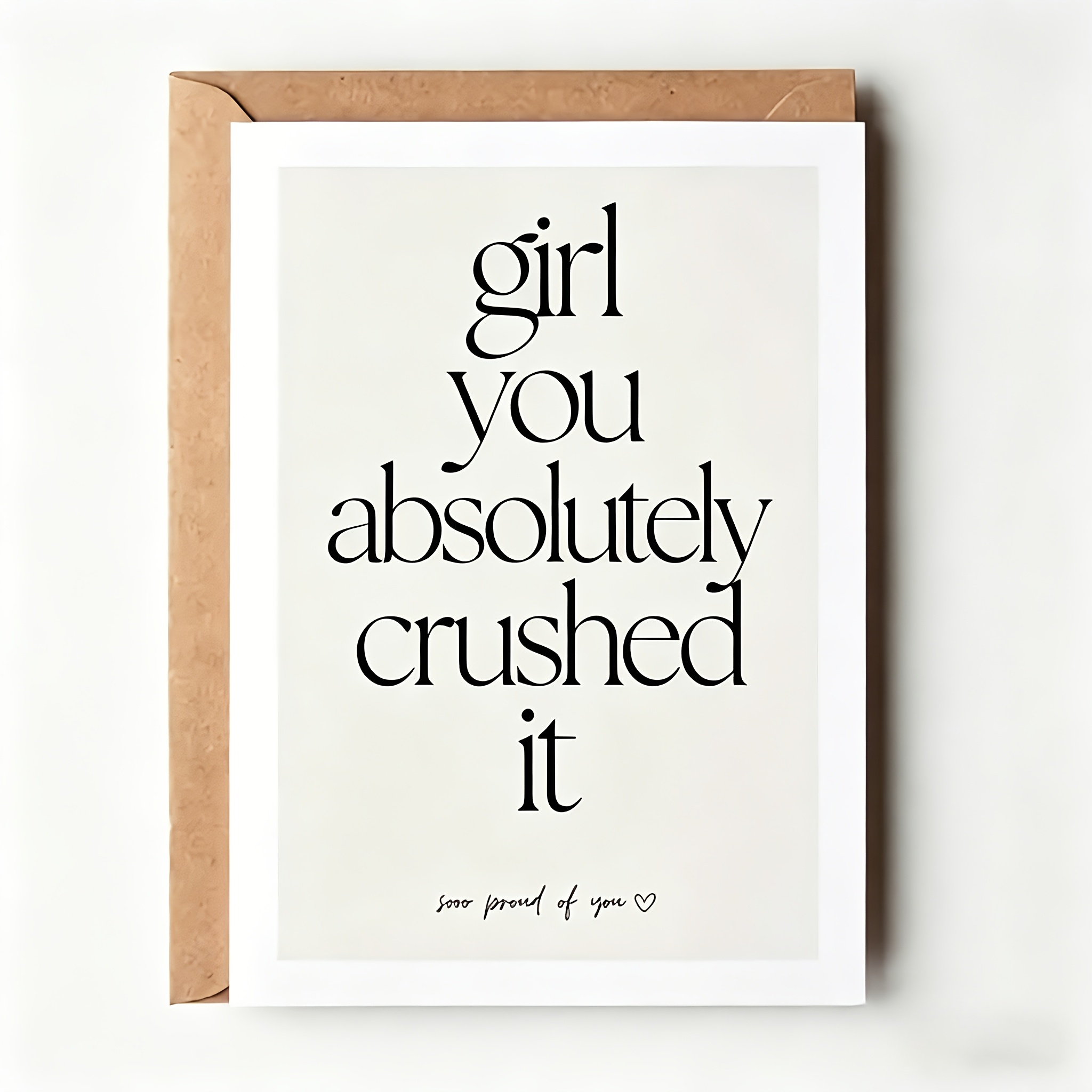 Postcard, Girl, You Absolutely Crushed It, Gift Card Graduation, Training, High School Diploma, Bachelor, Studies, Master, Exam, Congratulations Card Greeting Card