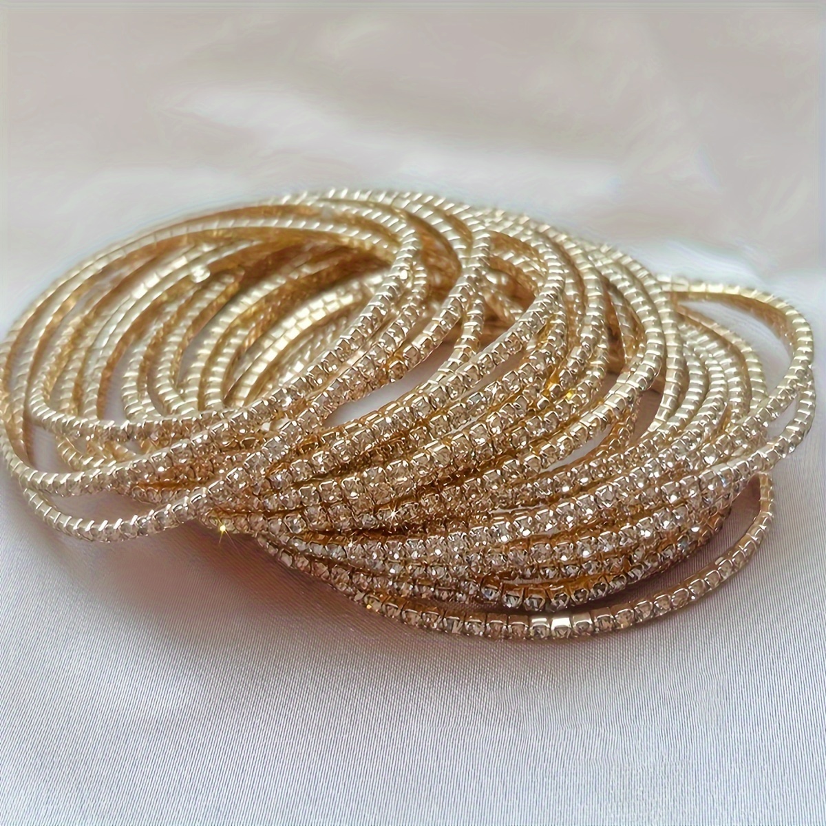 12pcs Set Womens Sparkling Tennis Bracelets