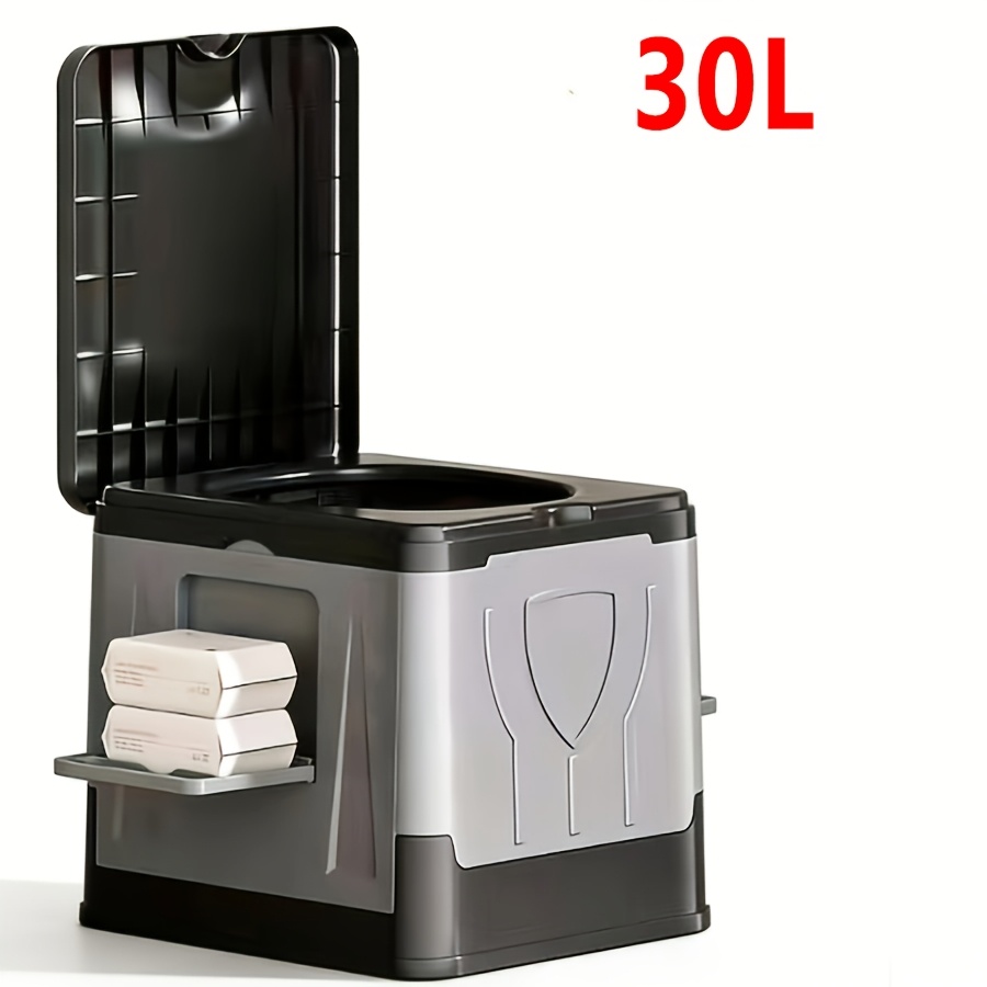 TEMU Toilette portatile per adulti adatta per campeggio, escursionismo, , su - Toilette da esterno compatta e autonoma con sacchetto per smaltimento