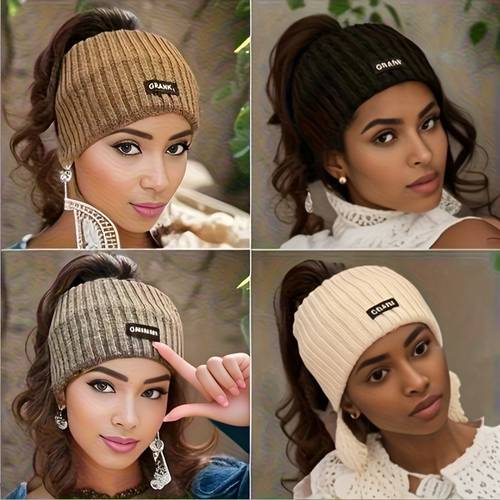 4pcs womens soft stretchy headbands winter ear warmers with solid color hair accessories for cold weather stylish cozy hairbands for everyday formal wear