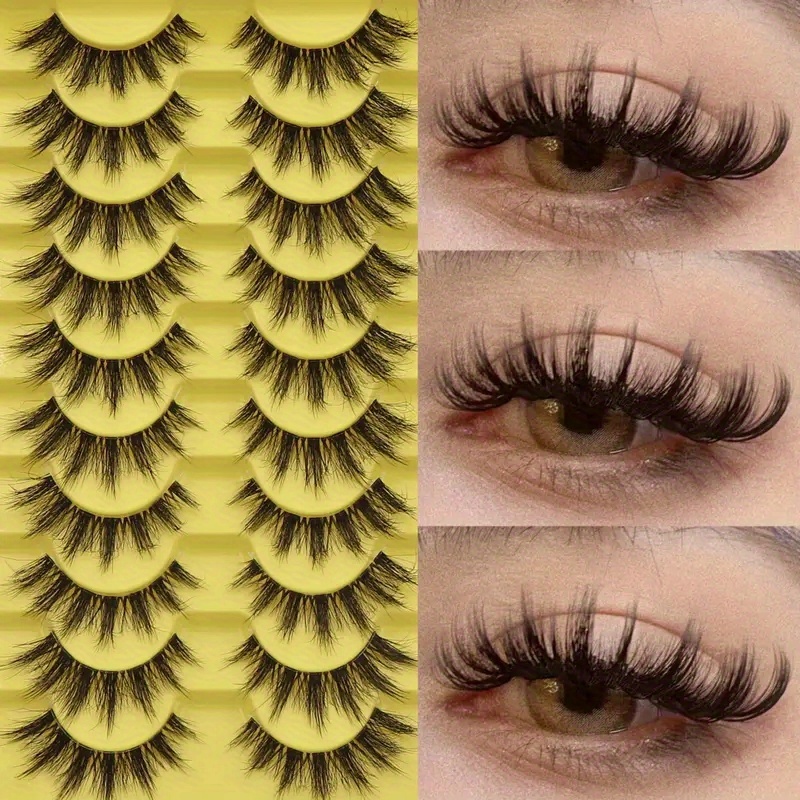 10 Pairs Of Transparent Stems, Fluffy, Thick Soft False Eyelashes, Cat- False Eyelashes, Thick And Fluffy, And Thick Comfortable Multifunctional False Eyelashes