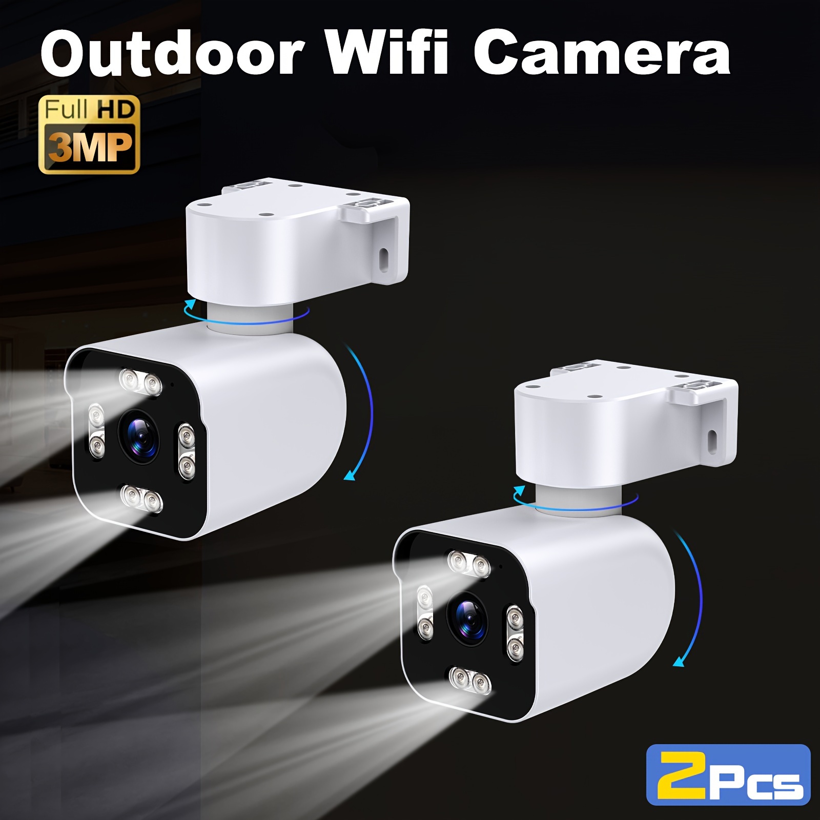 

2pcs 2k Hd Cameras For , Ptz Wireless 360 , Ai Detection