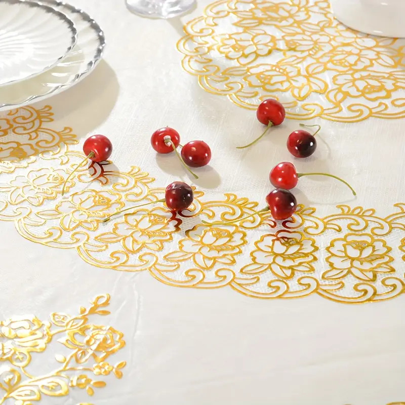 round table tablecloth party decoration home round tablecloth party decoration party supplies festival decoration festival supplies table decoration restaurant decoration vintage floral round tablecloth details 4