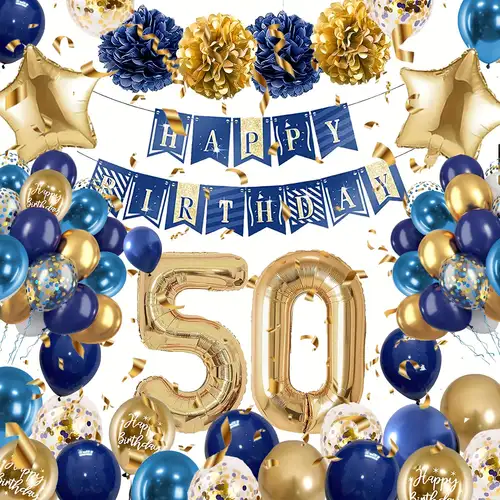 Taart en decoratie voor de 50e of een gelukkige verjaardag Taart en decoratie voor de 50e of een gelukkige verjaardag