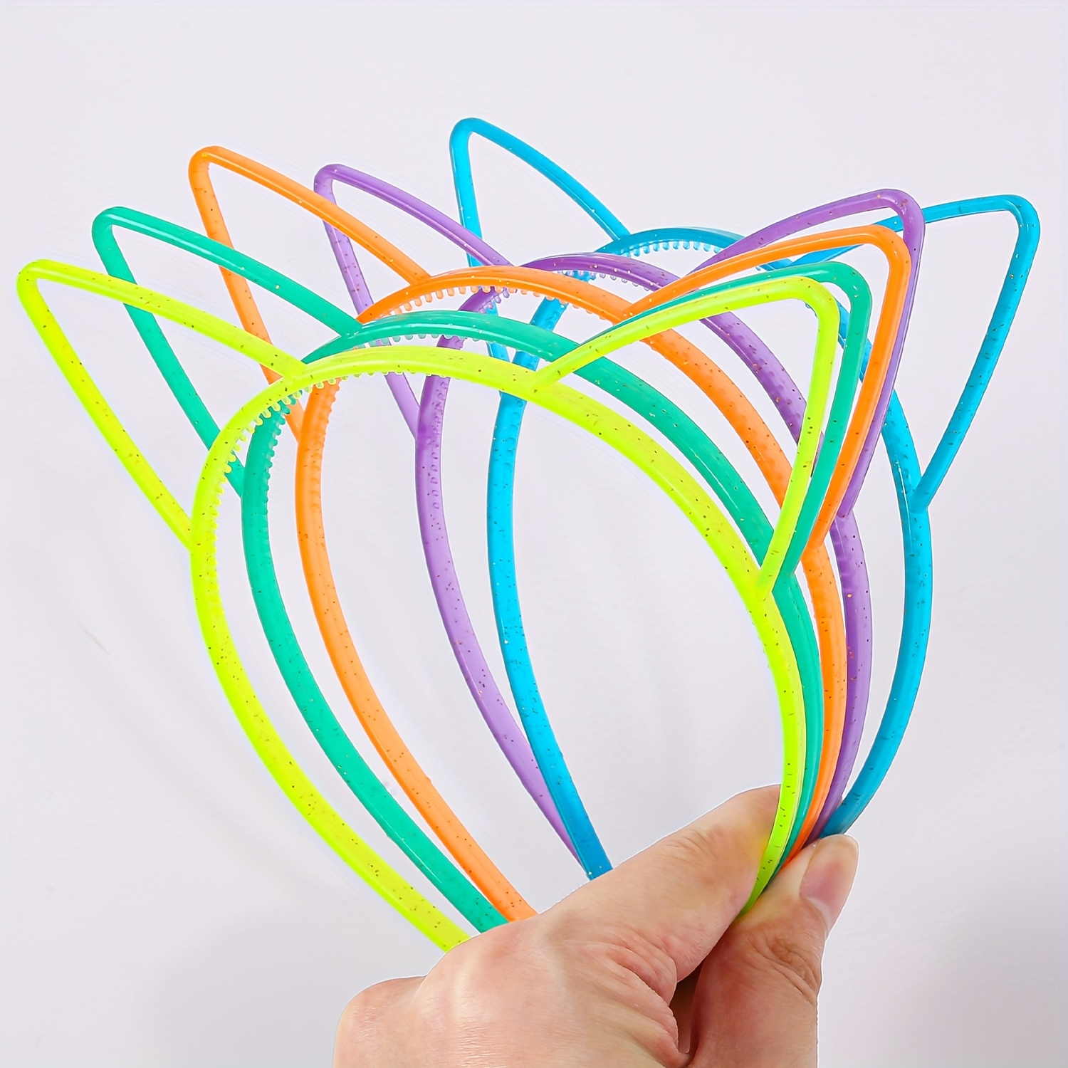 Image of 5pcs Pack -the-dark Cat Ear Headbands Suitable For Parties, & Themed Events - Glowing Cat Ear Headwear For &, Party Accessories, Comfortable Wearable Hairbands (no Feathers)