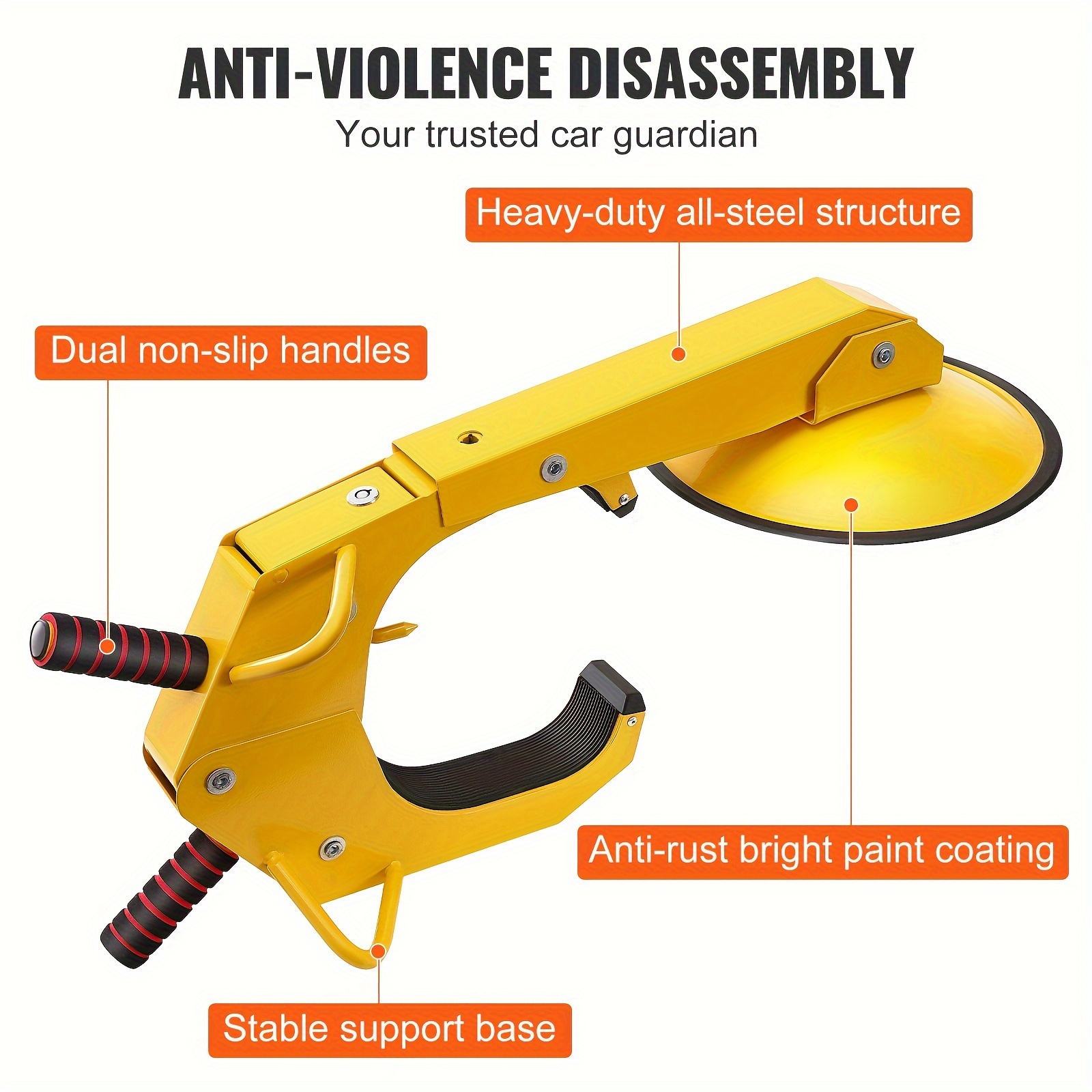 Universal Car Wheel Lock| Heavy Duty Anti Theft Wheel Lock Clamp Anti-Theft Towing Parking