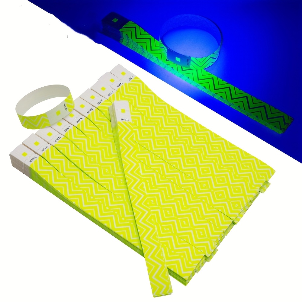 TEMU 100 Pezzi Braccialetti Neon per , Braccialetti ID per Feste, - Chiusura Adesiva Resistente, di Facili da , Natale, Halloween, Matrimoni e Feste,