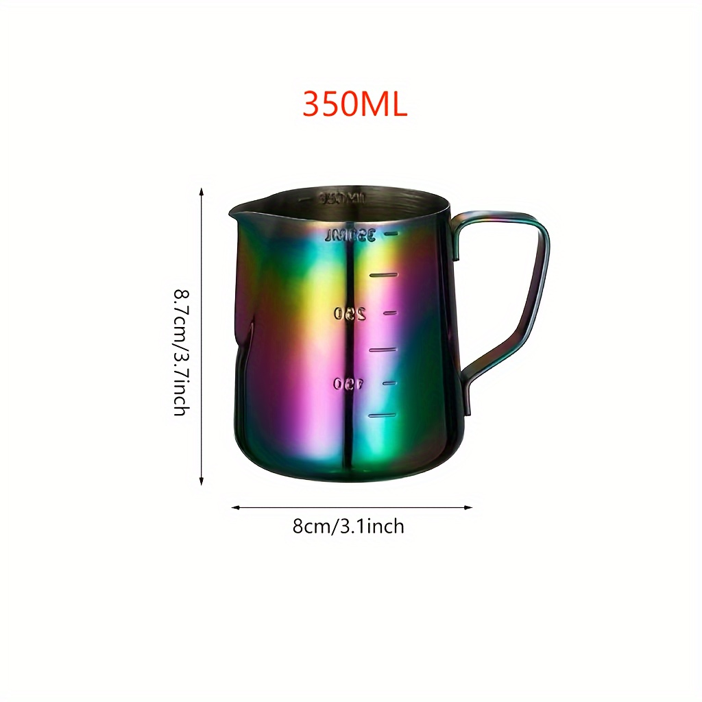 Image of 304 Stainless Steel Measuring Cup With Scale Baking Measuring Cylinder Art Cup Spout Ounce Cup Milliliter Cup Scale Cup Colored Latte Cylinder