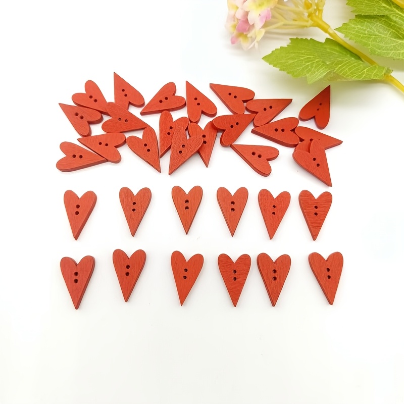 TEMU 32 Pezzi Bottoni a Forma di - Bottoni in Legno Naturale per Scrapbooking, San Valentino, Matrimoni e Decorazioni Feste - Bottoni Decorativi con