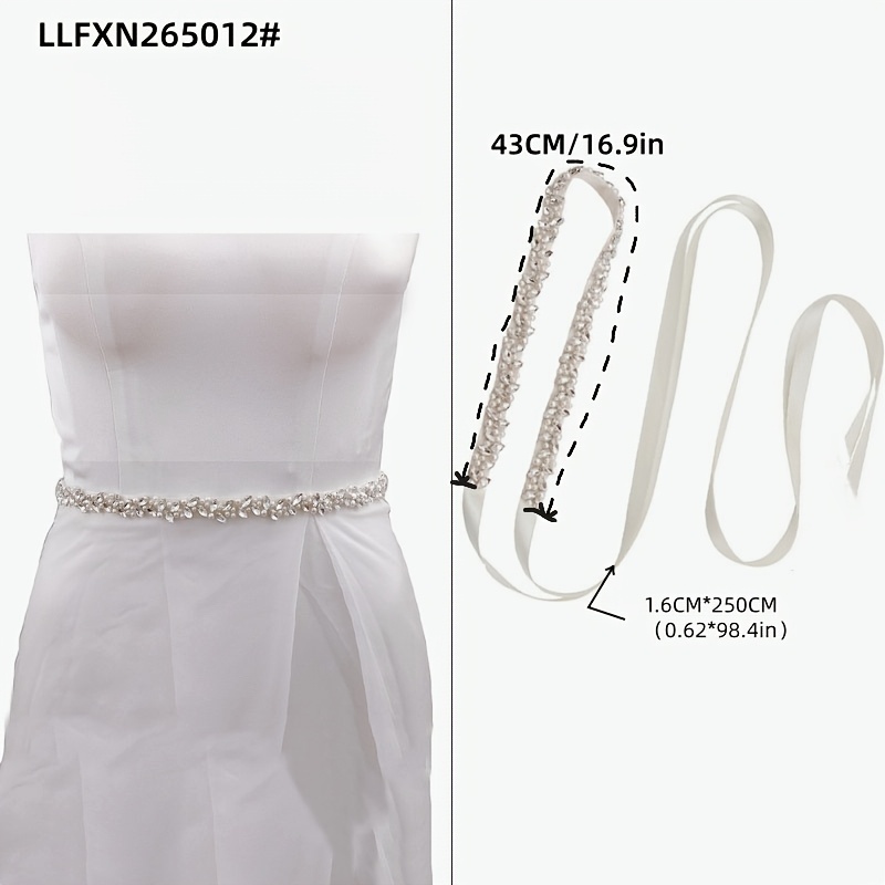 TEMU 1 Elegant And Exquisite And Rhinestone Bridal Wedding Belt, A Handmade Lace-up Wedding Corset, Suitable For Parties And Daily Wear