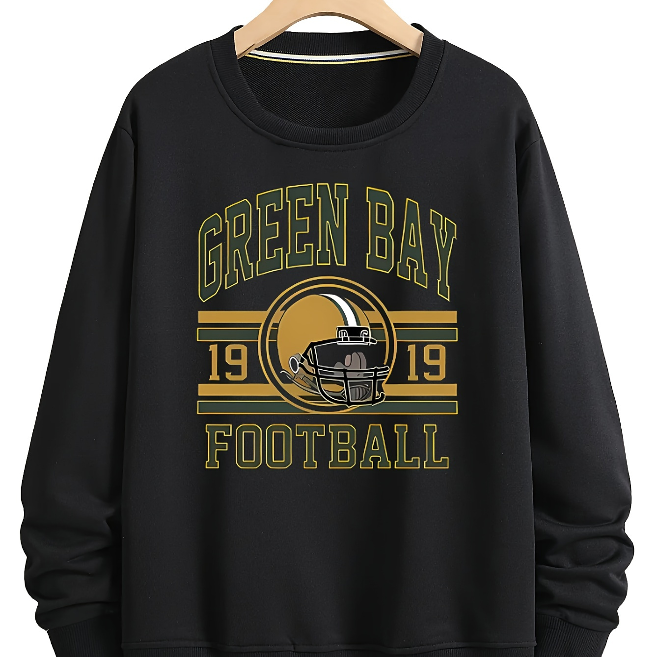 

Football Retro Printed Sportswear Casual Loose Long Sleeved Pullover Suitable For