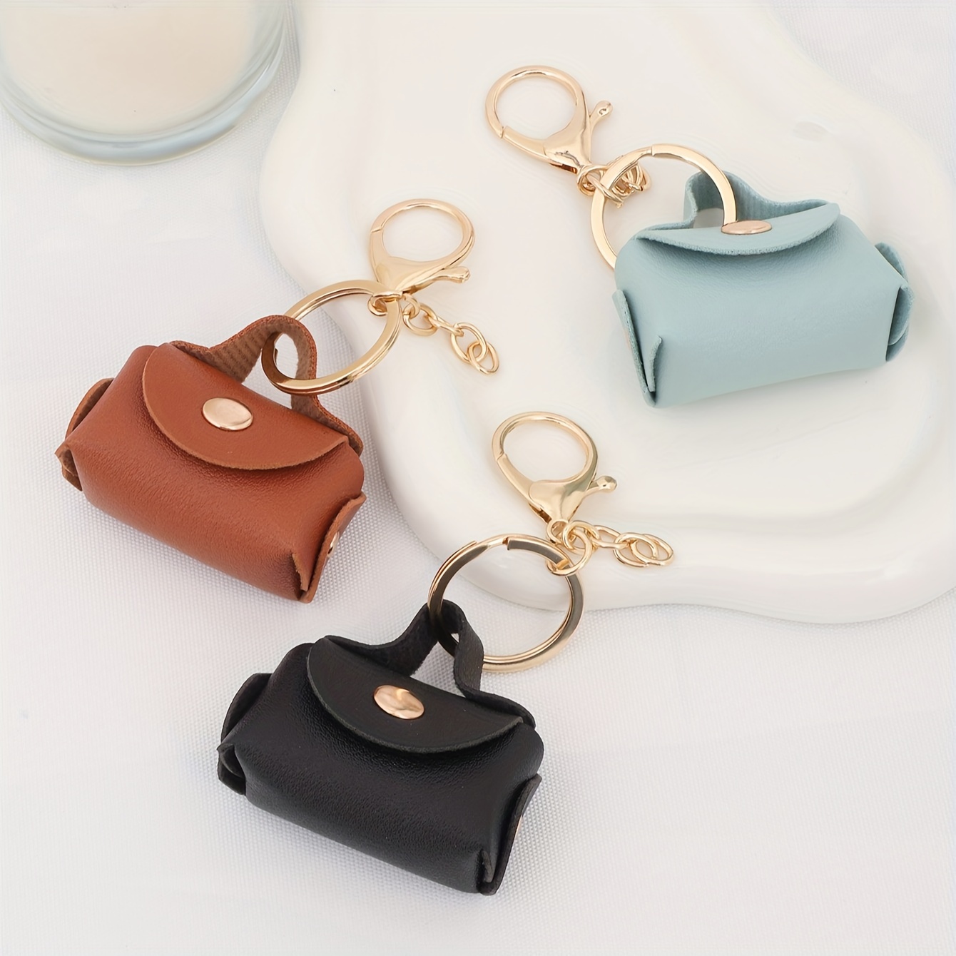 Mini Fruit Coin Purse Keychain - Strawberry Lemon Peach Leather Bag Charm For Women, Y2K Cute Accessory