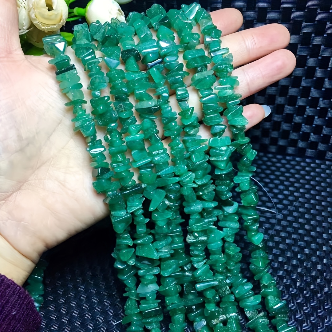 E-shop 5mm-8mm Natürlich Polierter Unregelmäßiger Grüner Dongling Piercing Crushed Stone Schmuck Zubehör, Sehr Gut Geeignet für Armbänder und