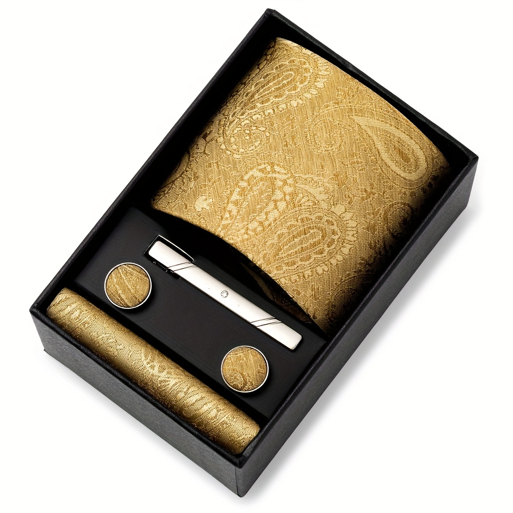 Paisley Tie Men Wedding Gift Box - ربطة عنق مع منديل جيب هدية زفاف - Image 12