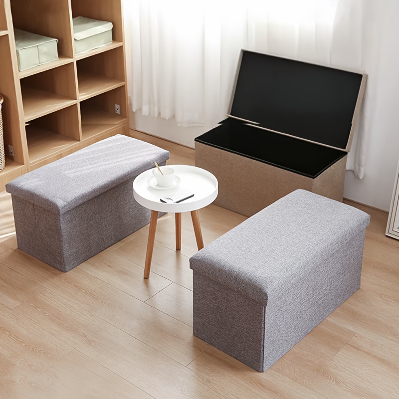 1pc foldable linen storage organizer with wheels bohemian style multifunctional furniture for home office mixed colors compact under 27 height portable storage chair ottoman footrest spacesaving solution stylish decor sturdy construction office workers Product details 4