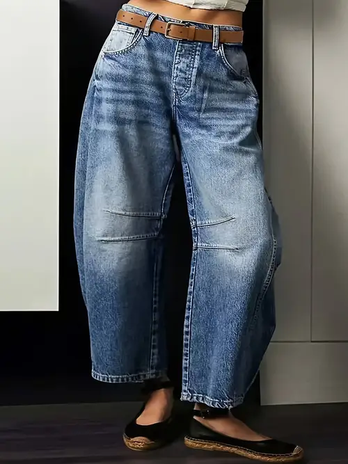 womens non elastic pear shaped folded pants
