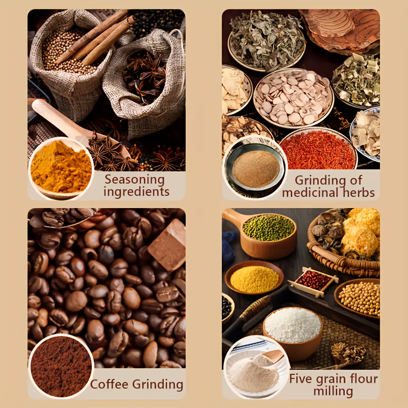 [Electric Grinder] 1 Large Multifunctional Electric Grinder, American Plug, Whole Grains Milling Machine, Which Can Grind Ingredients/Coffee Beans/Seasonings, Etc., Suitable For Home Kitchens (Not Wet Grinding)