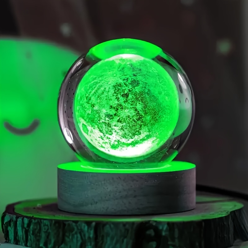 1pc 3d carved crystal ball table lamp led crystal ball night